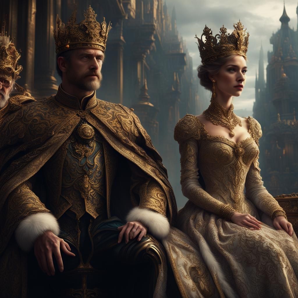 Epic Queen and King Digital Matte Painting