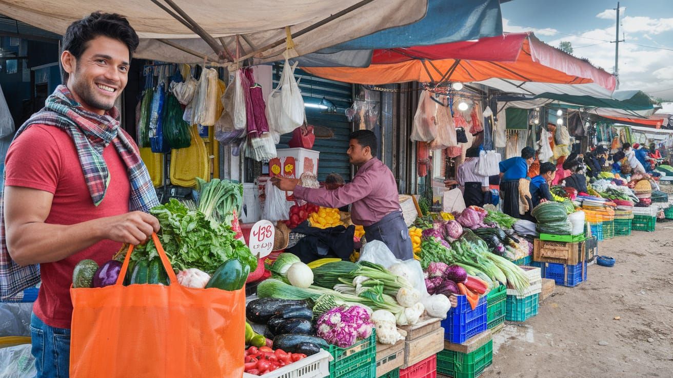 Lively Rural Bangladeshi Vegetable Market Scene