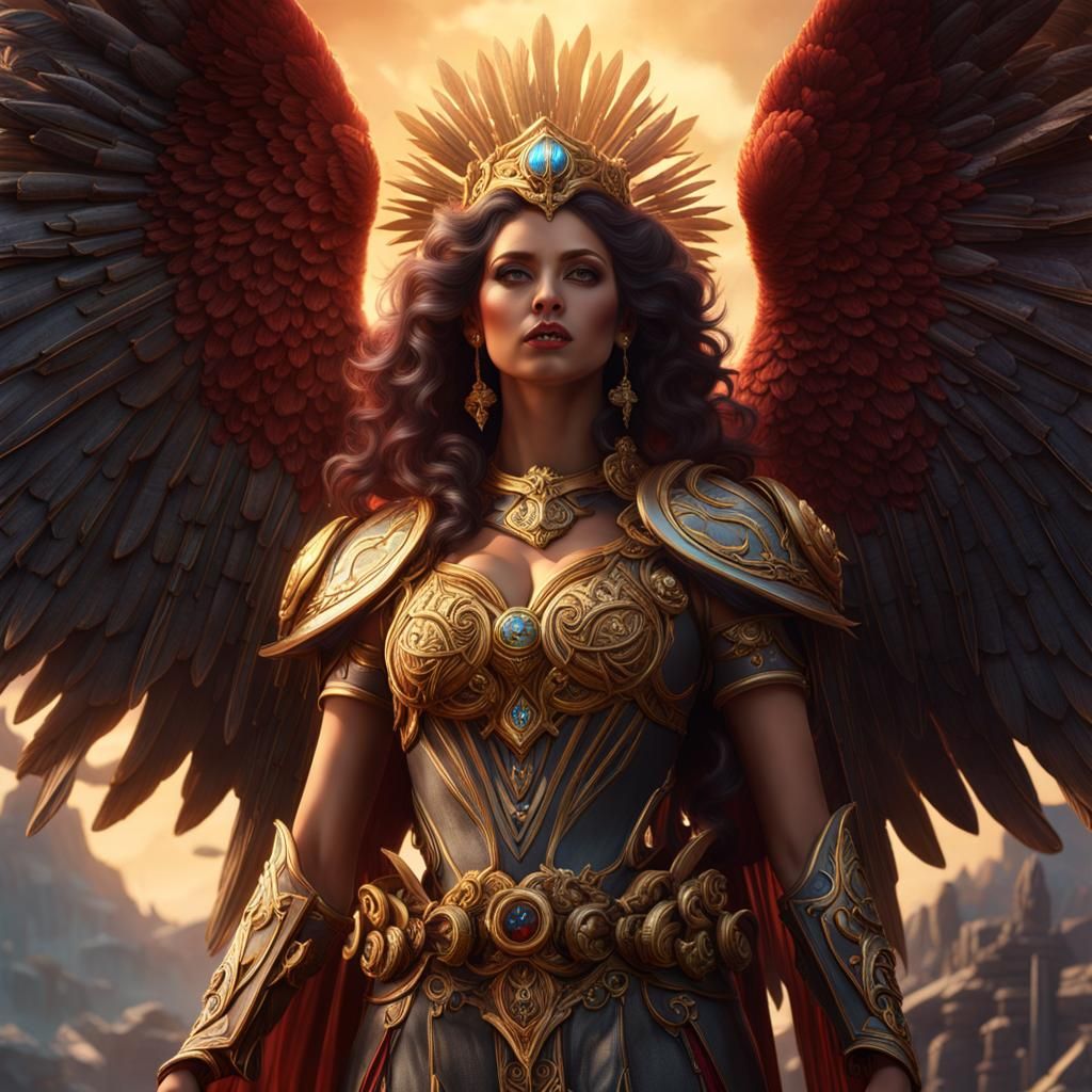 Guardian Angel Rikbiel in Detailed Matte Painting Style