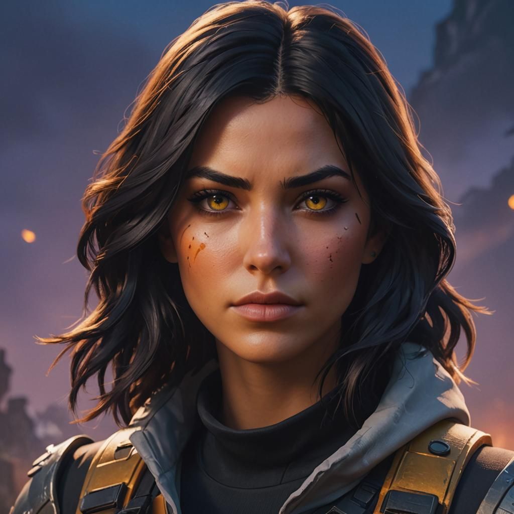 Heroic Woman in Post-Apocalyptic Fortnite Style