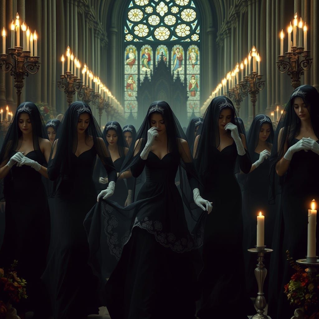 Mourning Ladies Dance in Funeral Procession