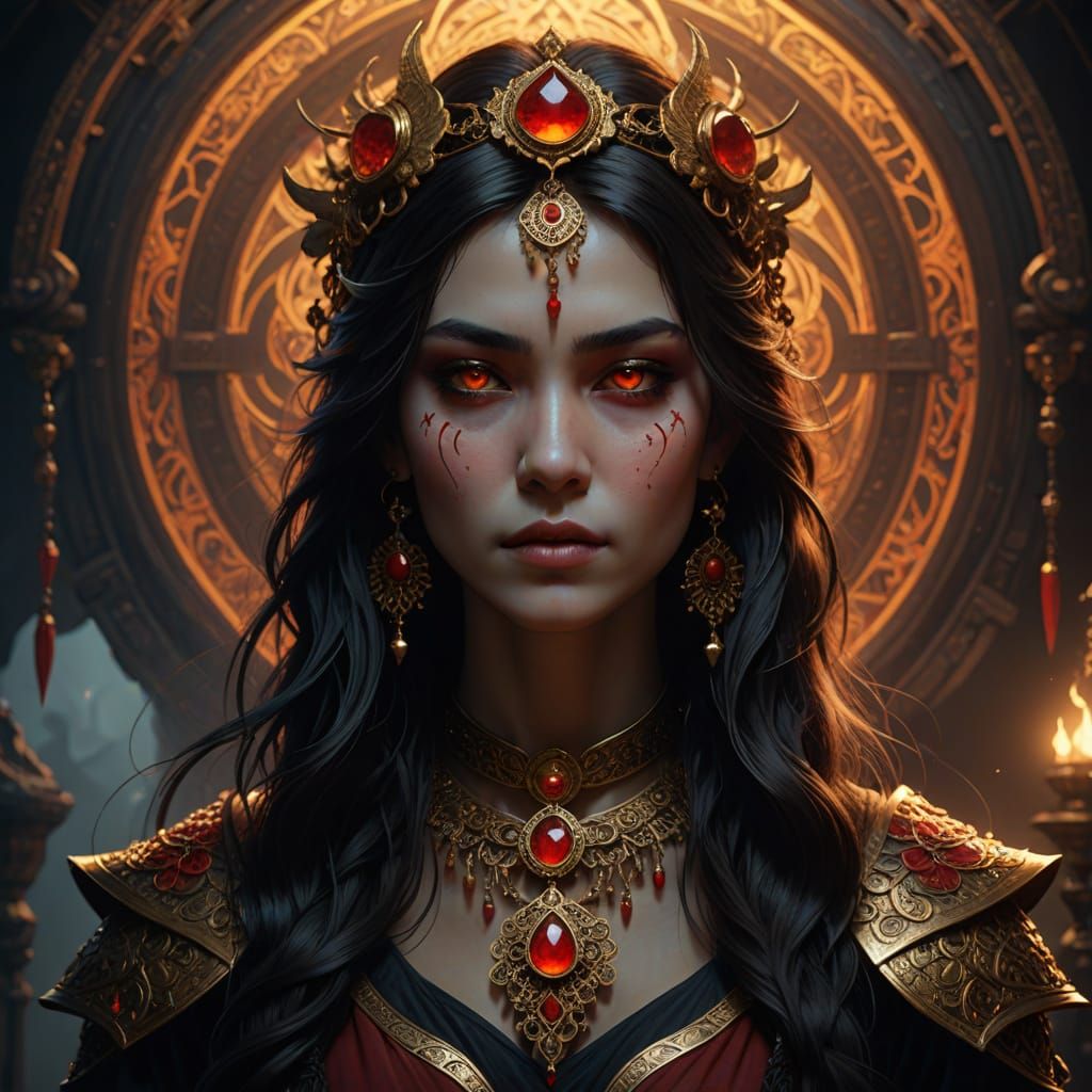 Dark Fantasy Pontianak Portrait in Intricate Southeast Asian...