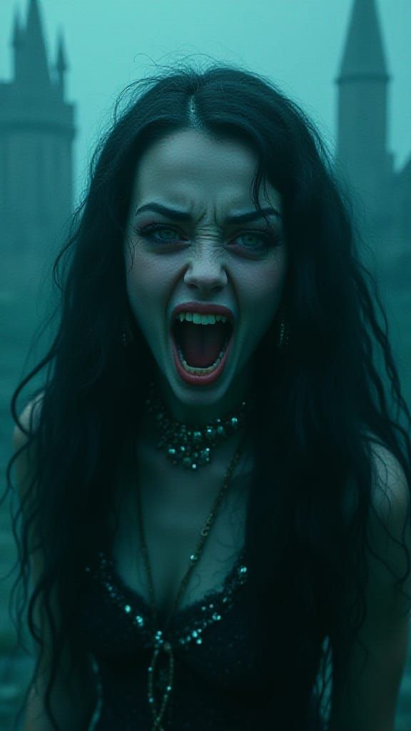 Ethereal Gothic Beauty Unveils Fierce Passion in Aqua Punk A...