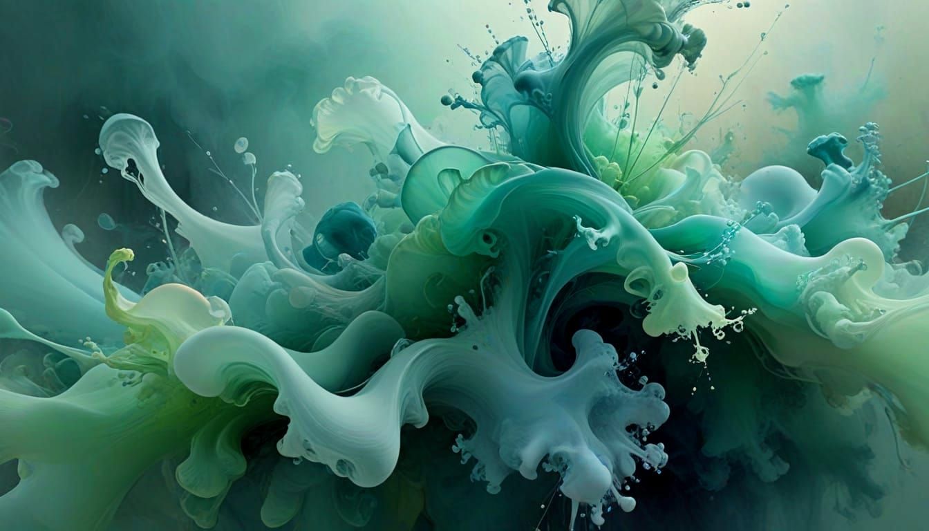 Enigmatic Green Haze in a 3D Rendering