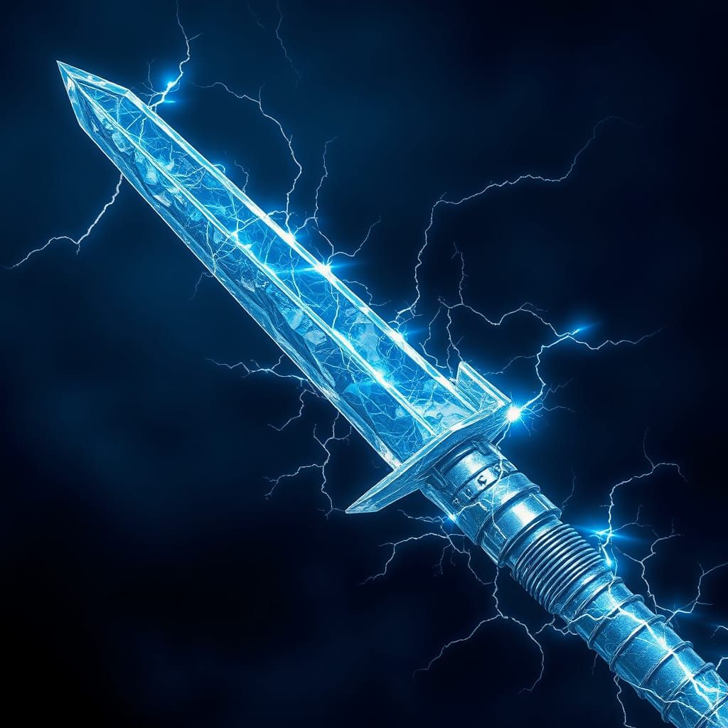 Ethereal Lightning Blade in Hyper-Realistic Futuristic Style