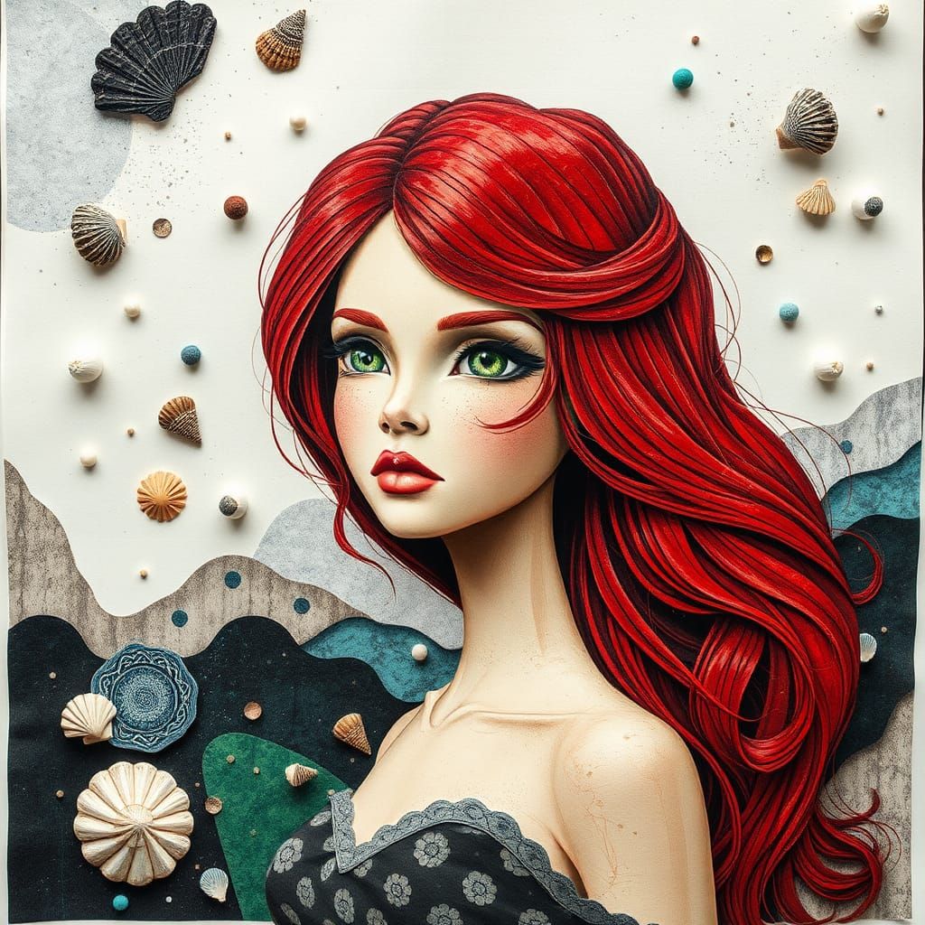 Ethereal Paper Doll in a Whimsical Galaxy of Shimmering Text...