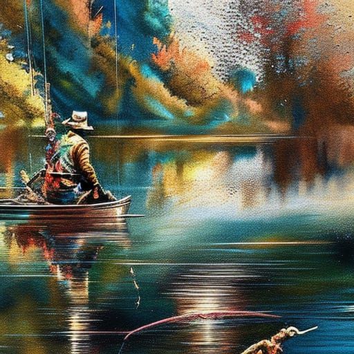 Father and Son Fishing: Splash Art in 4K