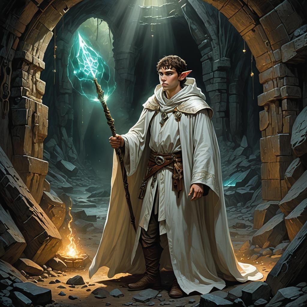 Elven Sorcerer in Abandoned Mine, Lockwood Style