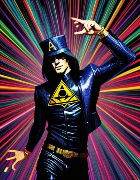 Illuminati Disco Night Party in Comic Book Style