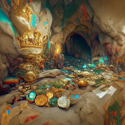 cave of hidden treasure, discovering of marvelous loot of Pirates