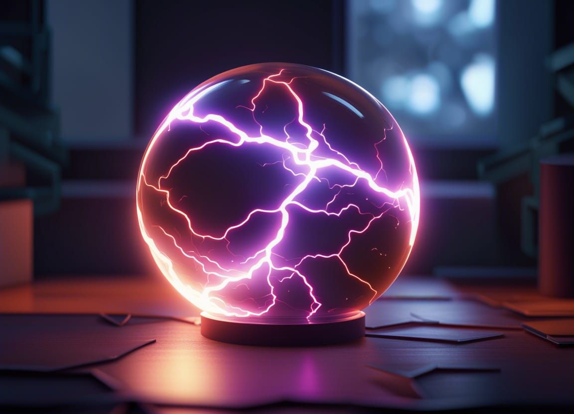 Dynamic Lightning Ball in Anime Style