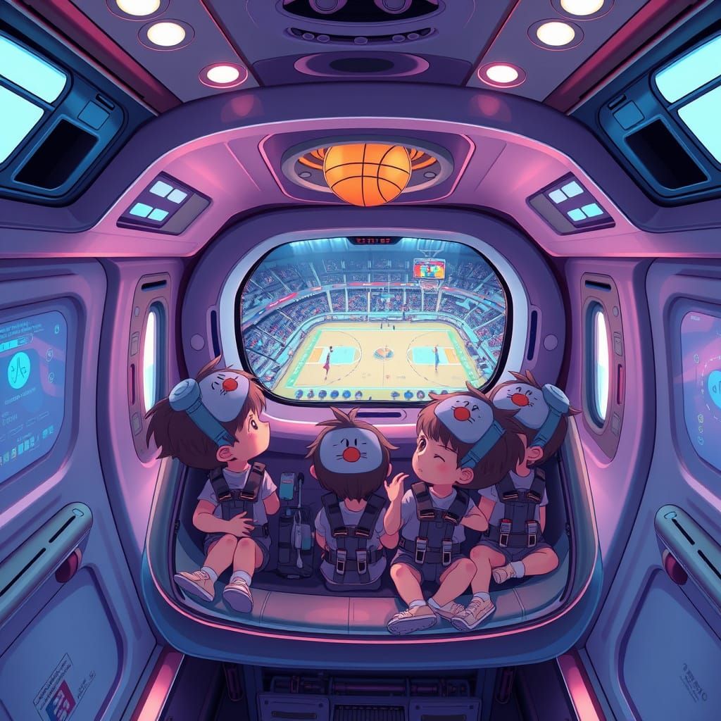 Mobile Pediatric Clinic in Anime Cel-Shaded Style