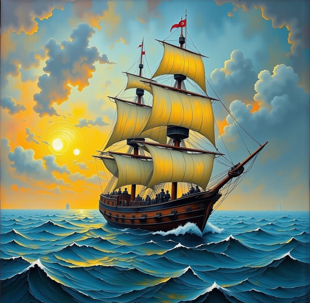 Ship at Sea: Classical Maritime Painting