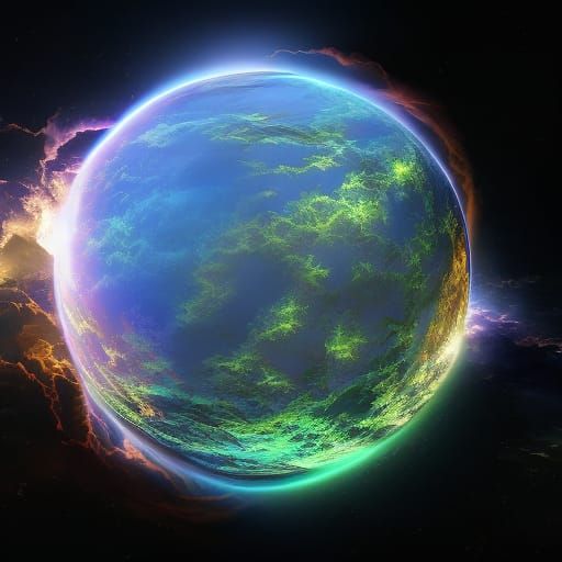 translucent earth intricately detailed 8k resolution concept art entangled eldritch dendritic intricate iridescent bismu...