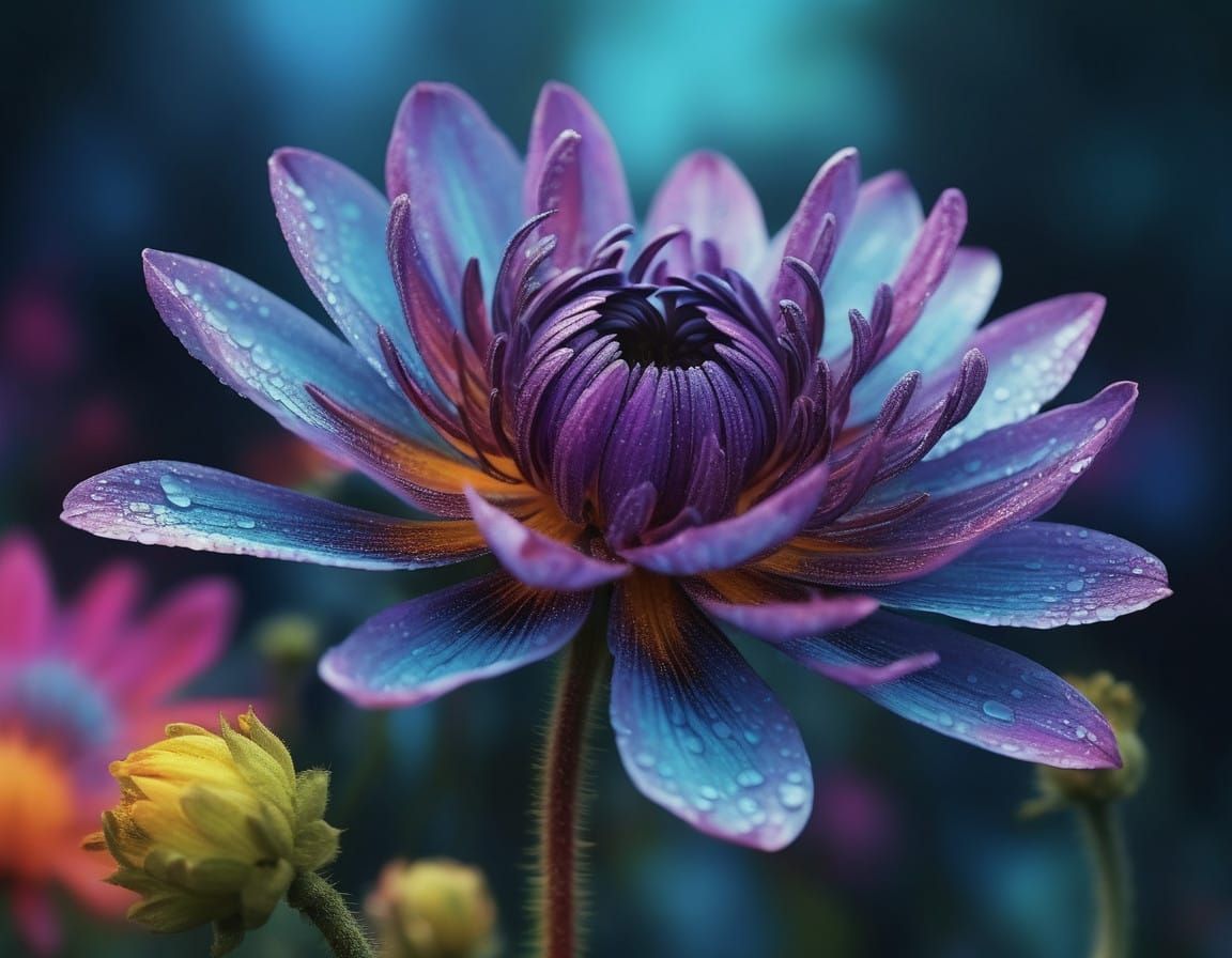 Surreal Abstract Flower in Dreamlike Bokeh