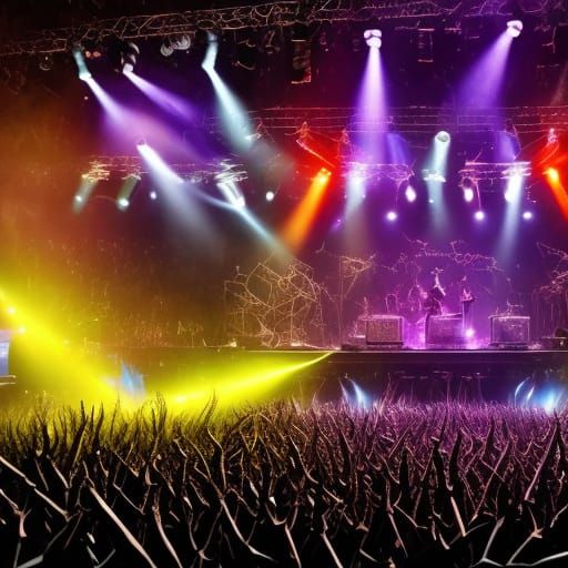 Chimera Rock Band Concert in Vibrant Digital Art