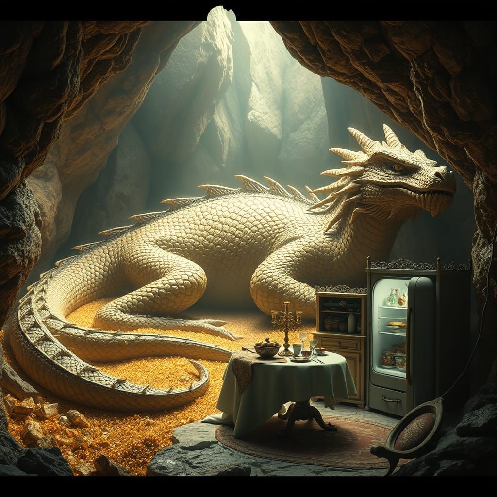 Cozy Ancient Dragon in Treasure Hoard