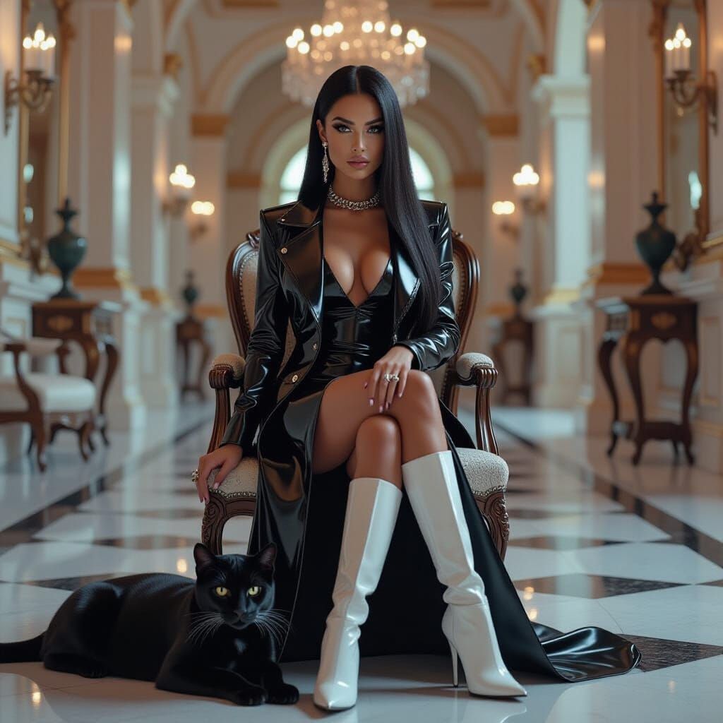 Mulatto Woman in Hall of Mirrors, Realistic Style