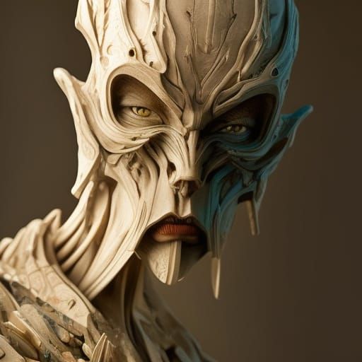 Dark Fantasy Warrior in Salmon Armor