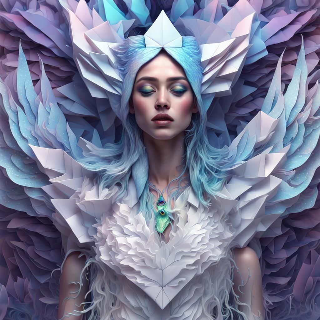 Aquarius Woman Portrait in Pastel Gothic Candy Art