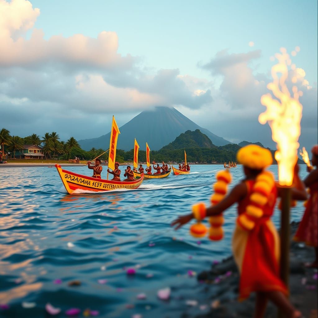 Balinese Jukung Race Festival in Tropical Paradise