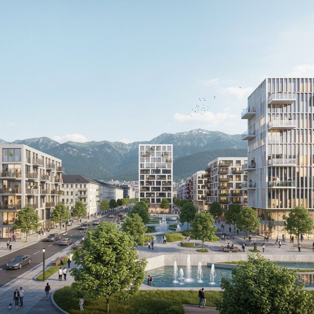 Sustainable Innsbruck Cityscape with Modern Social Housing