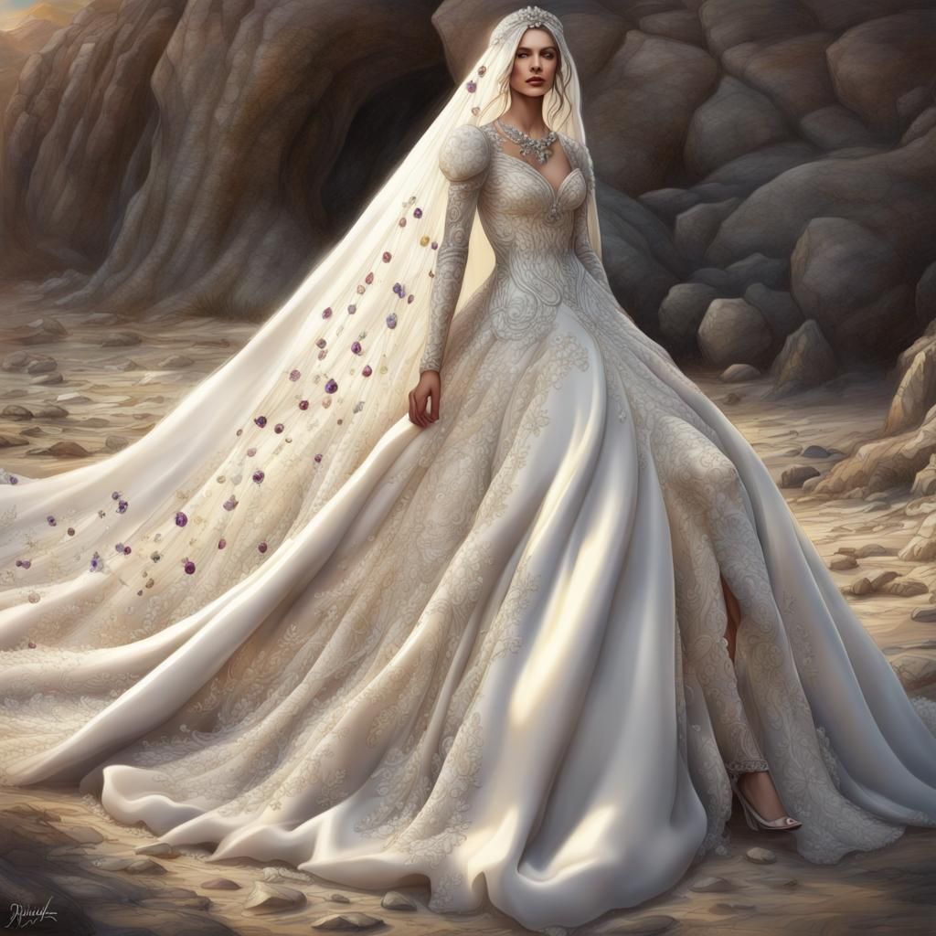 Ivory Princess Wedding Gown with Fine Jewel Embroidery