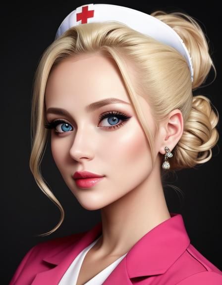 Beautiful Blonde Nurse Portrait