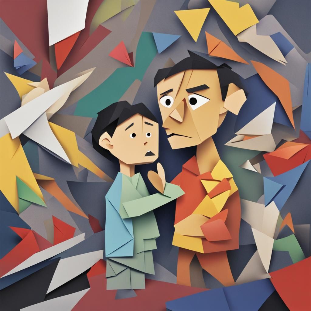 Emotional Disorder Conveyed as Origami Papercraft