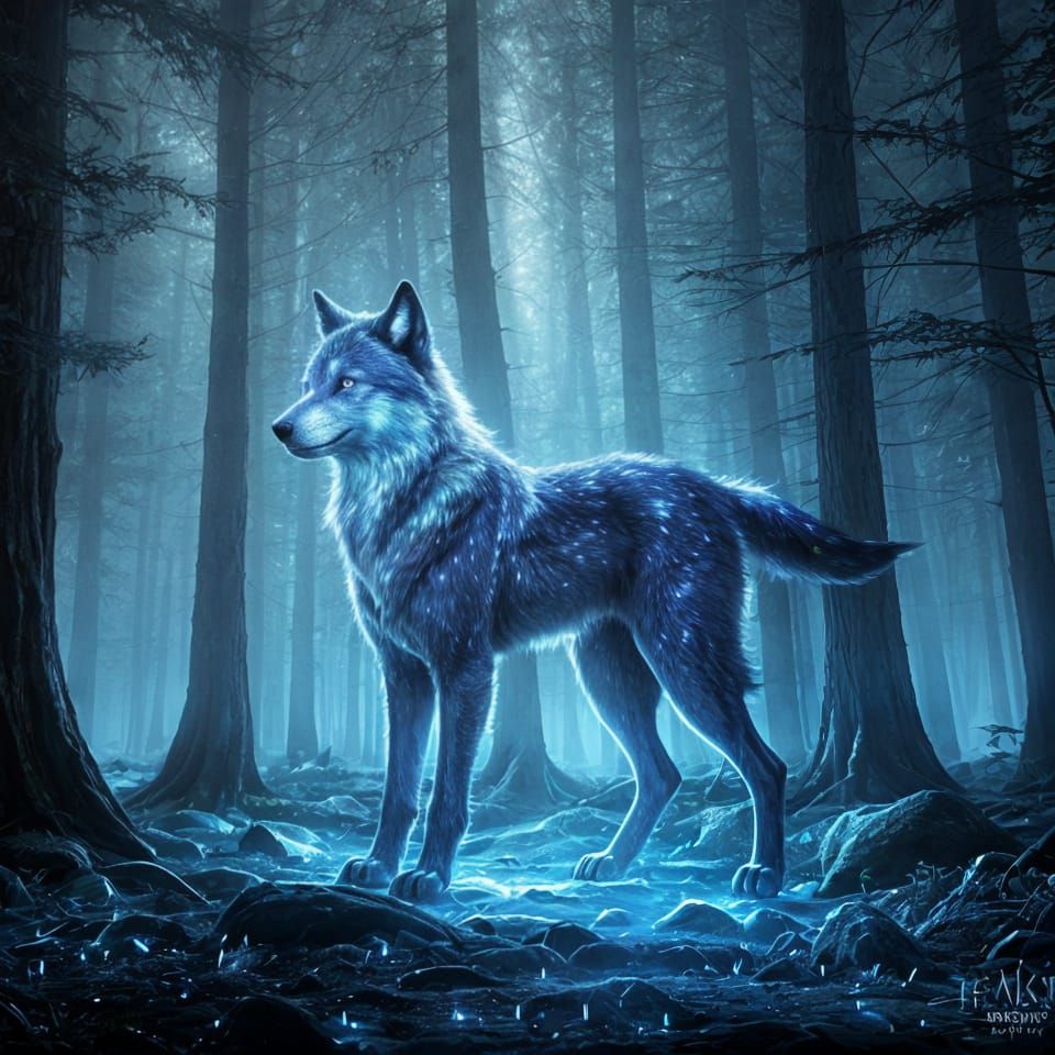 Confident Wizard Conjures Shimmering Wolf Patronus in Myster...