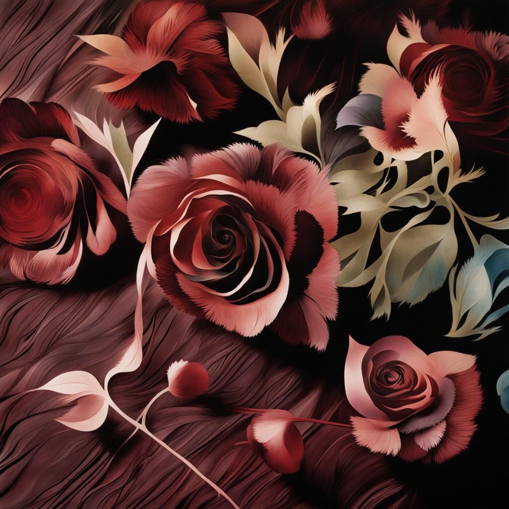 Surreal Bird Photogram in a Dandelion Dreamscape