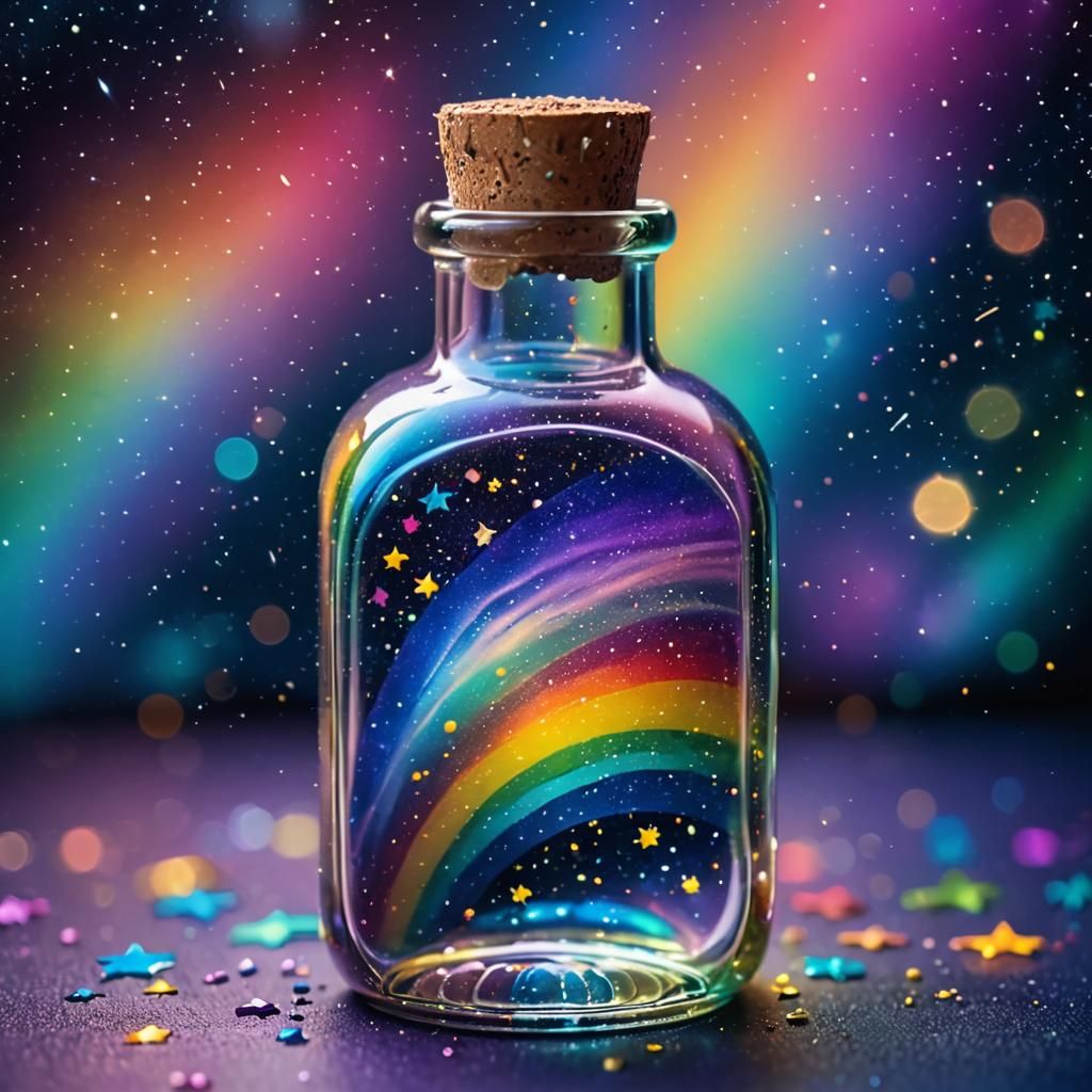 Rainbow in a Bottle: Cosmic Digital Art