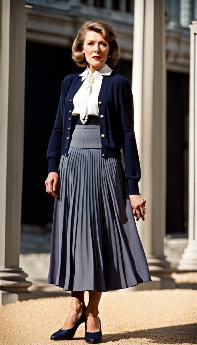 Diana Rigg as Governess in Grey Skirt