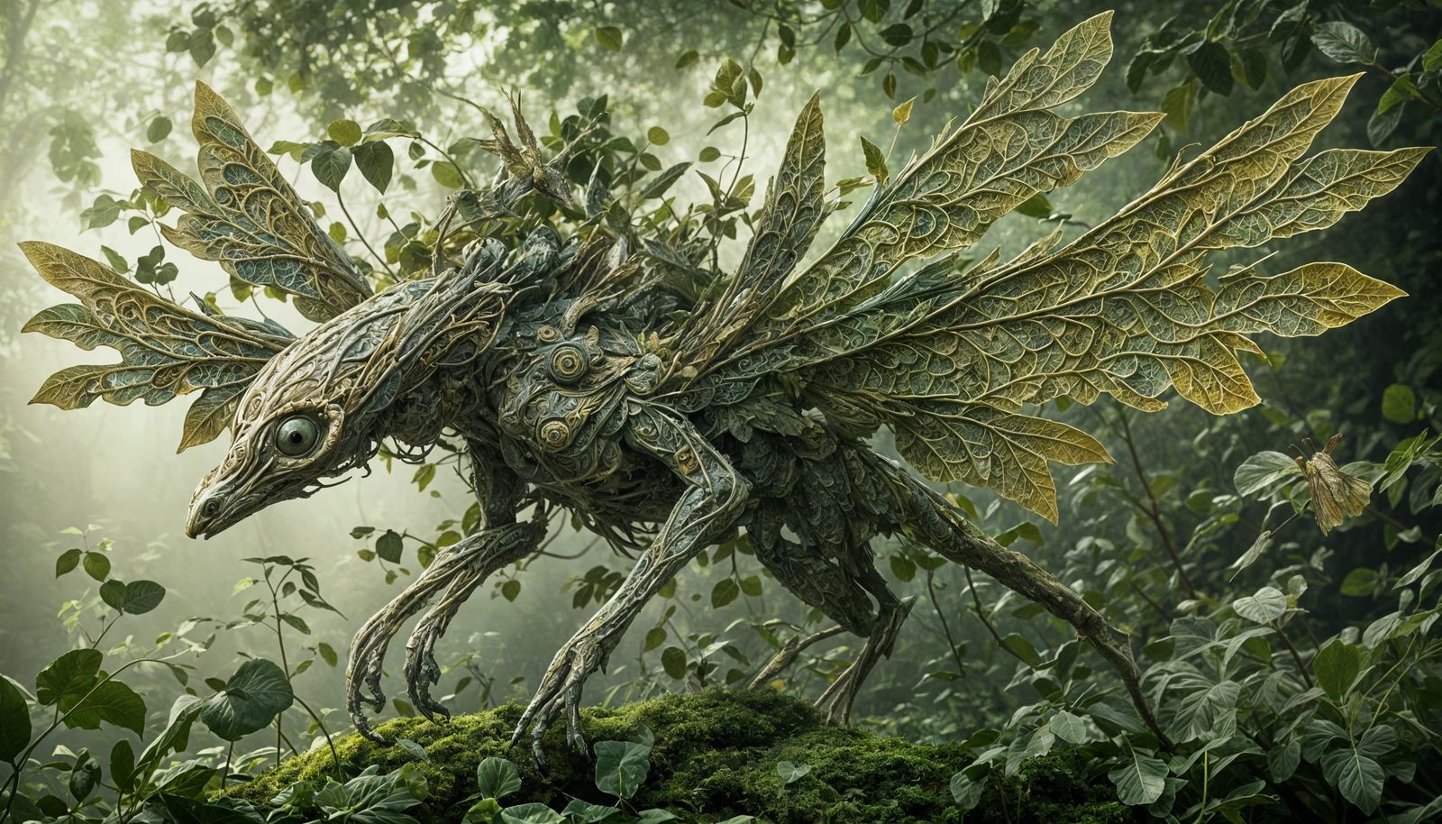 Leaf Creature in Forest: Fantasy Art Exploration