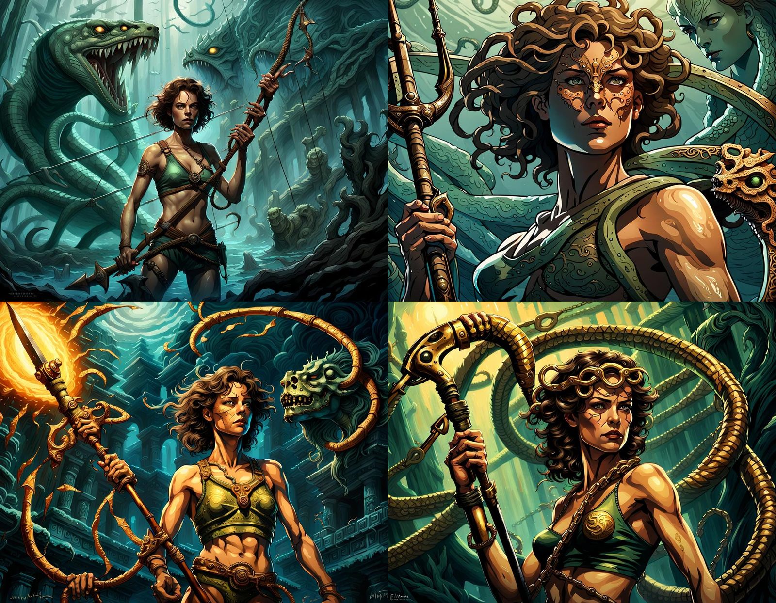 Ellen Ripley as Medusa in Dark Fantasy Art