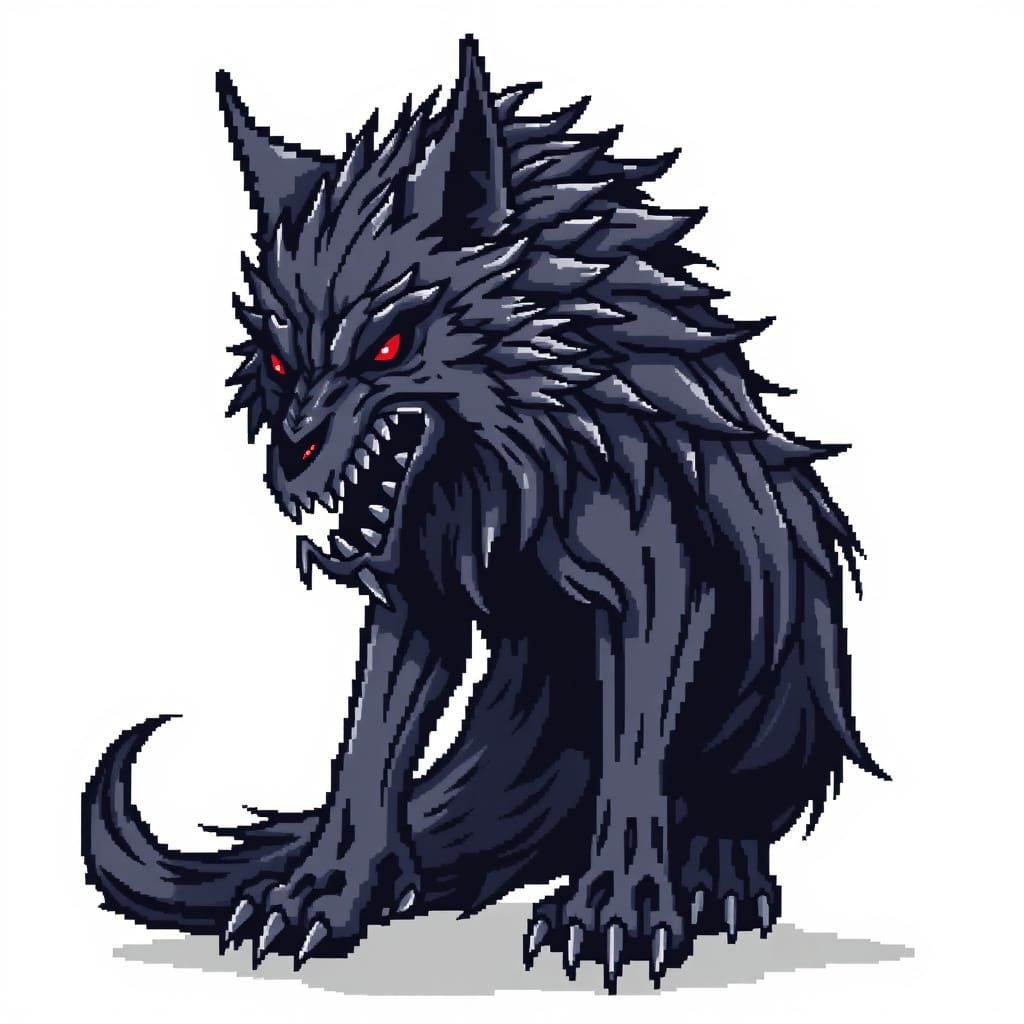 Anime Pixel Art Dread Wolf