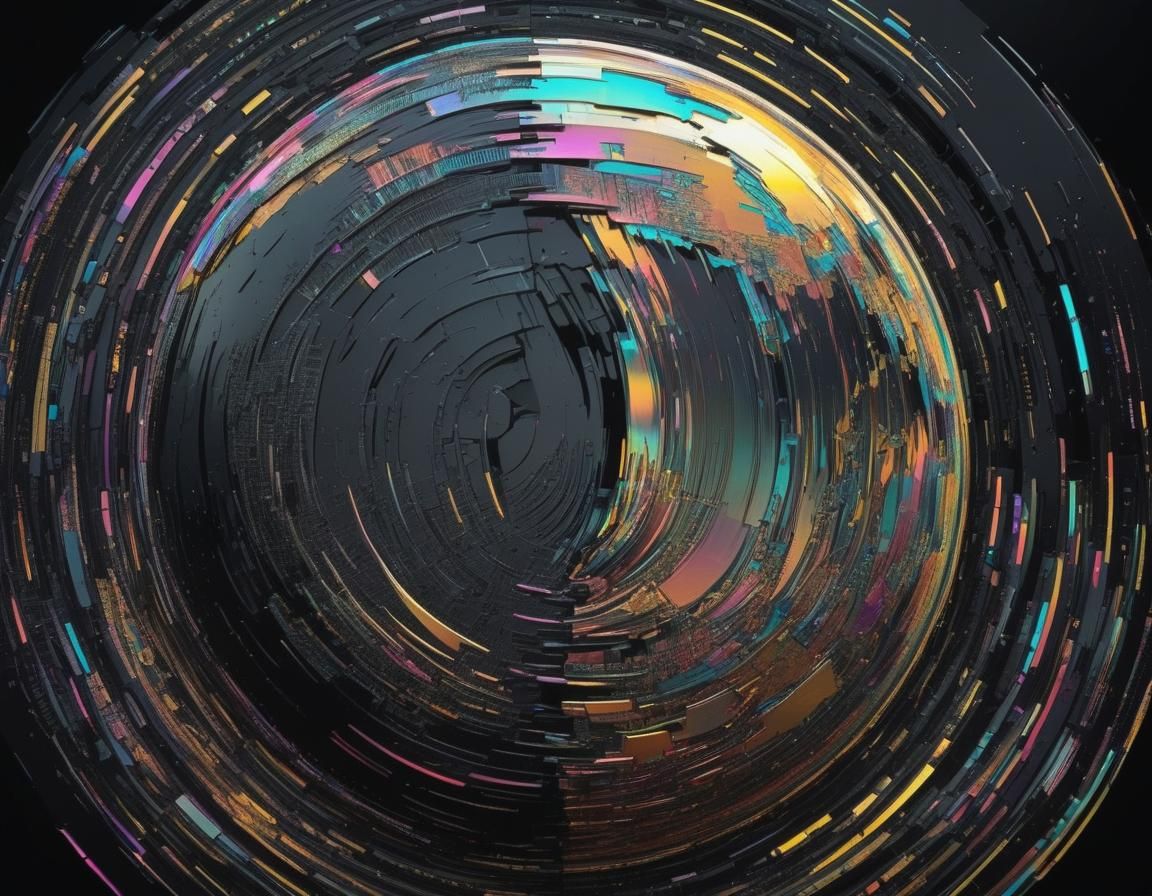 Glitchy Moon TV Image in Digital Glitch Art