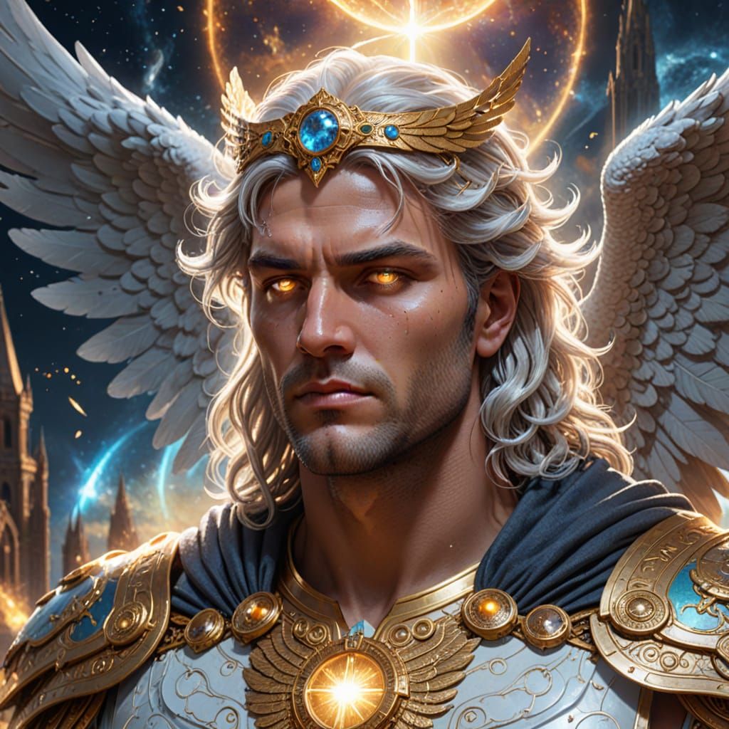 Ancient Archangel Before Divine City - Concept Art