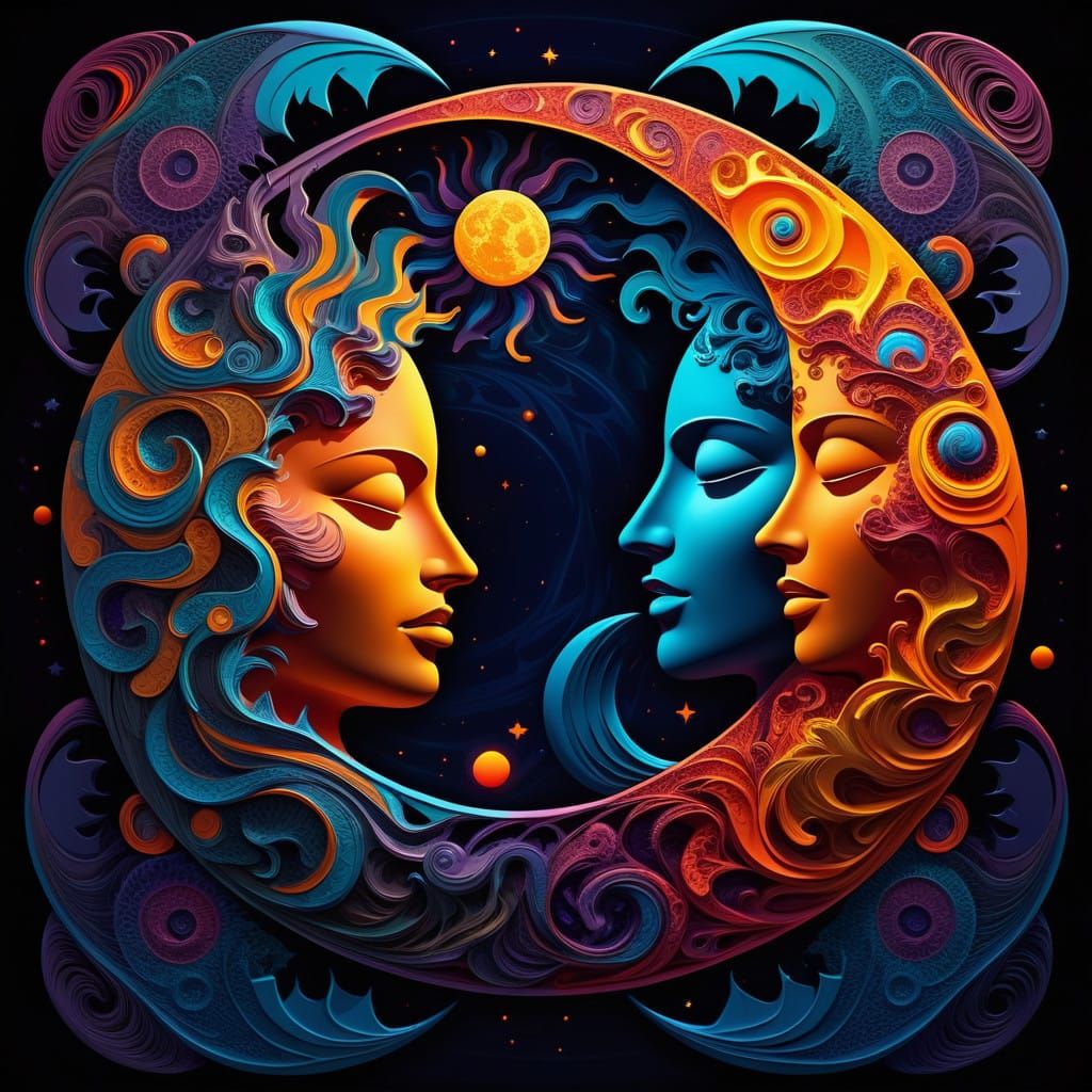 Cosmic Harmony in Psychedelic Swirls