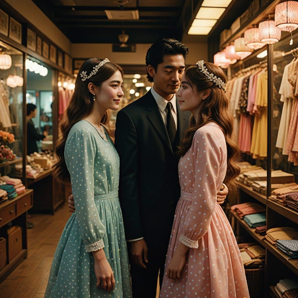 Androgynous Youth Receives Tender Moment from Polka-Dot Dres...