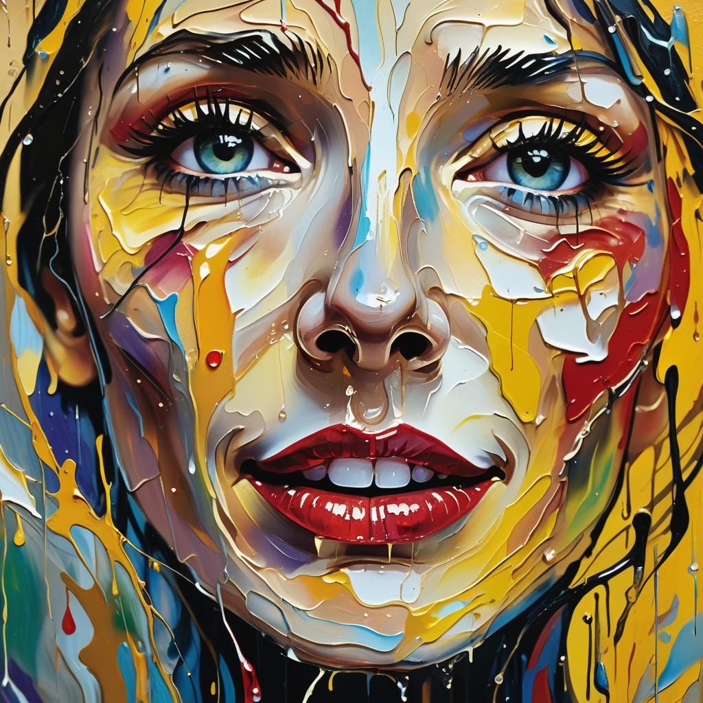 Abstract Expressionist Portrait of a Woman