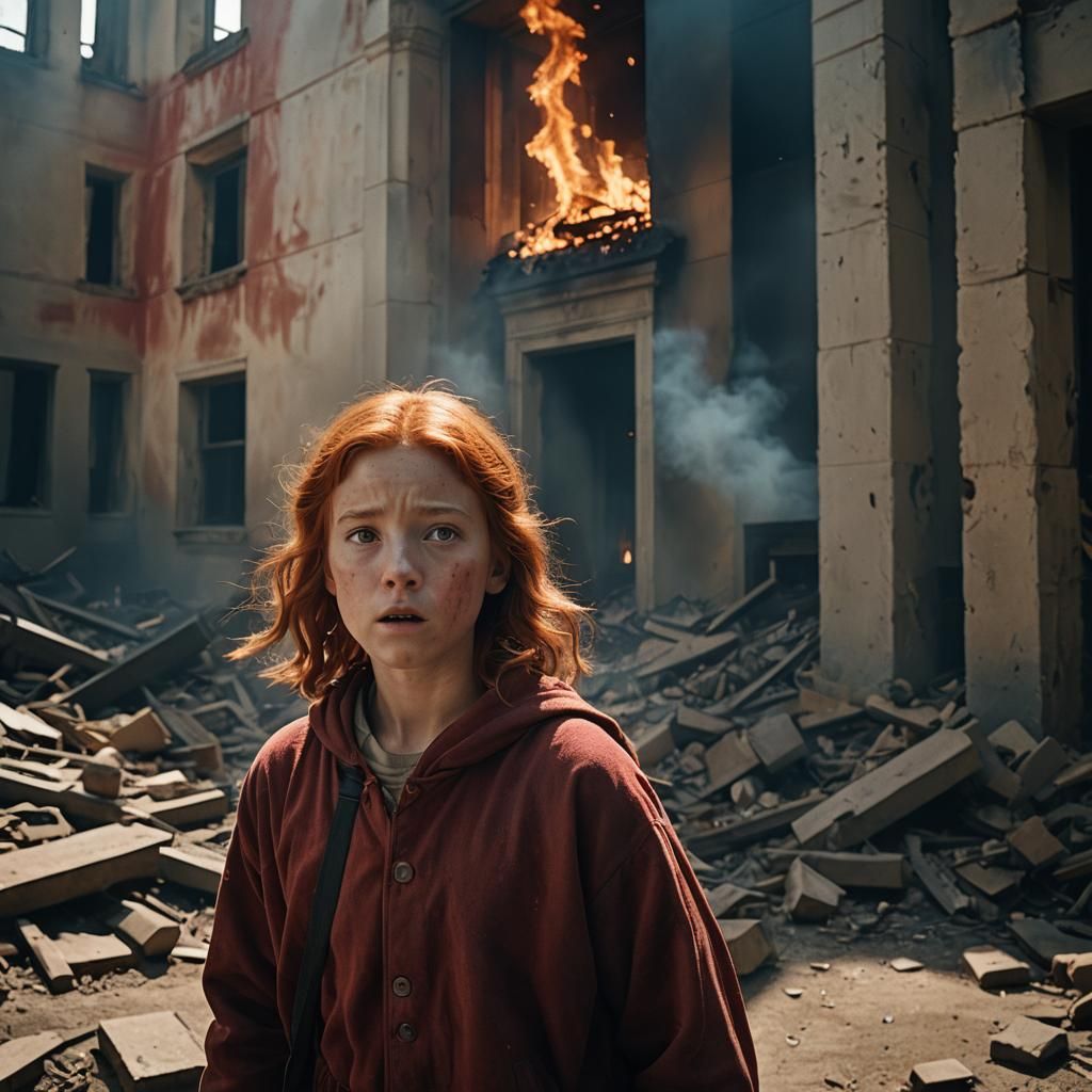 Dramatic Rescue Scene in Burning Building