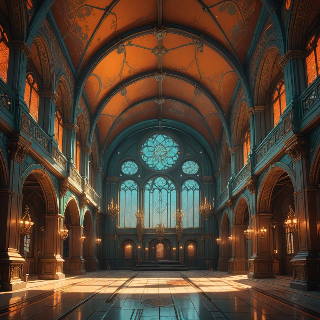 Expressionist Hall of Voices with Silver Inlay