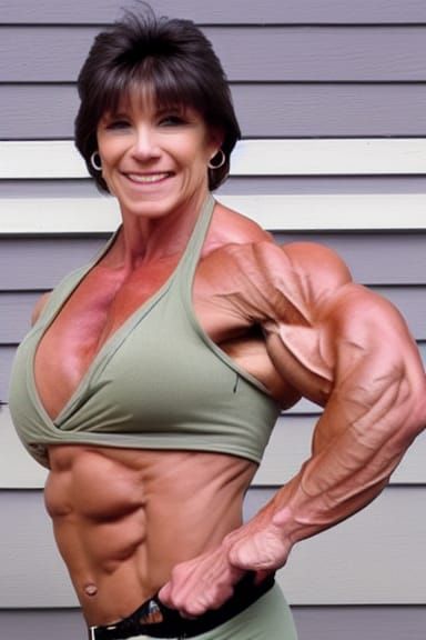 Muscular Female Bodybuilder with Ripped Physique