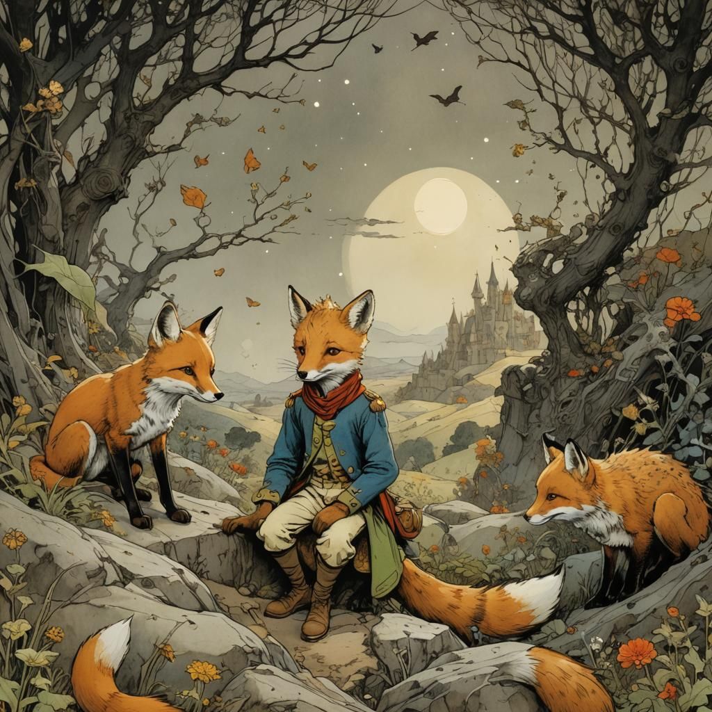 Little Prince and Fox Illustration