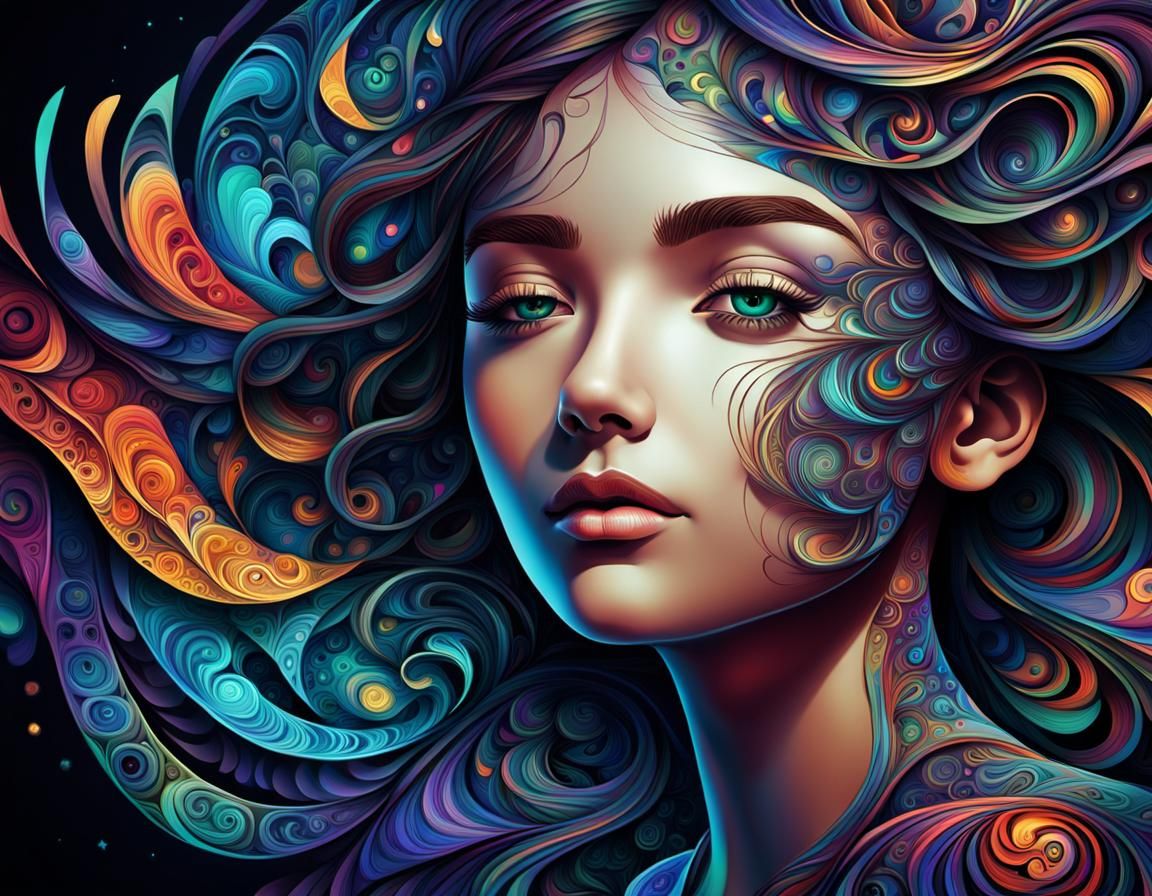 Maelstrom: Abstract Fractal Portrait of a Woman