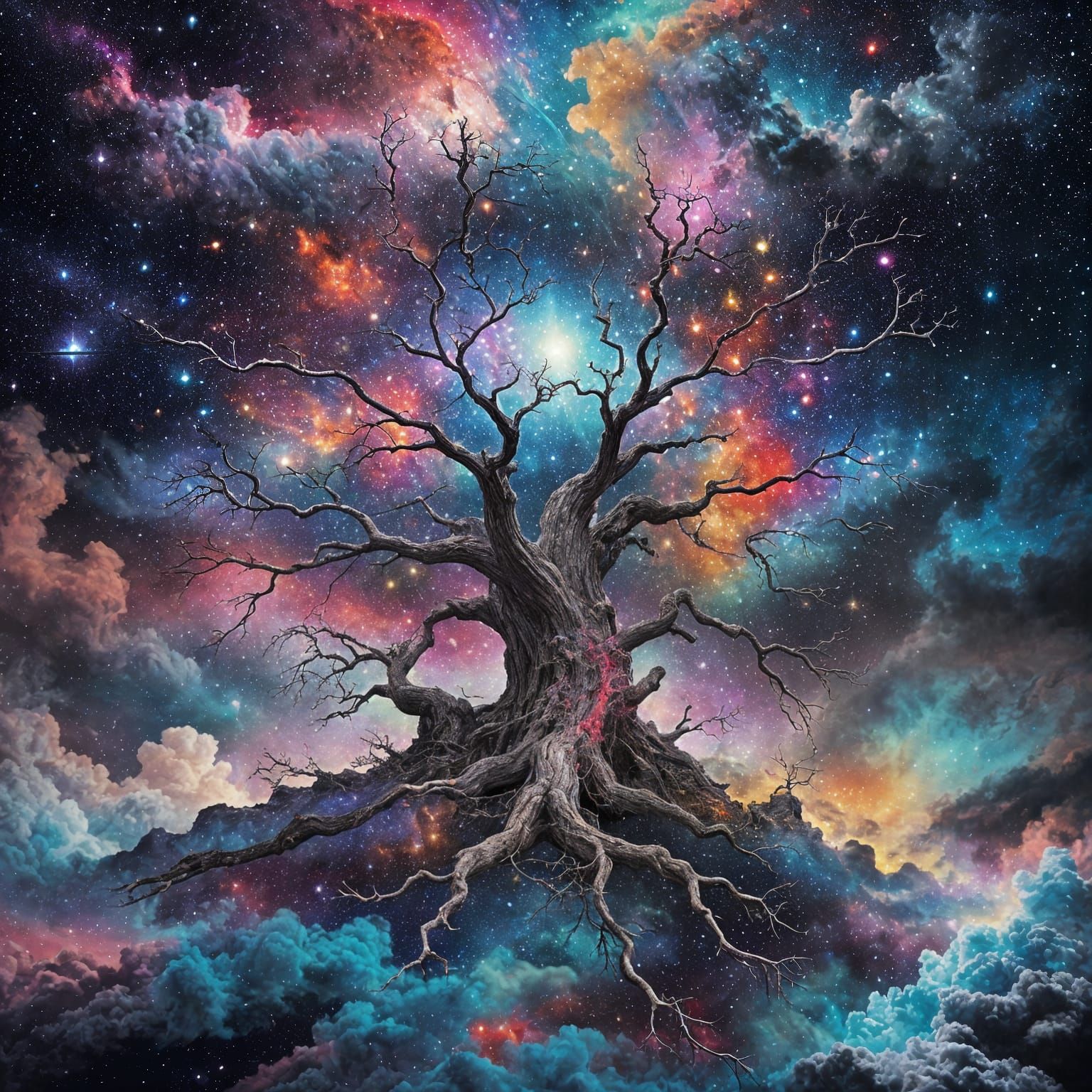 Cosmic Tree in Vibrant Colors