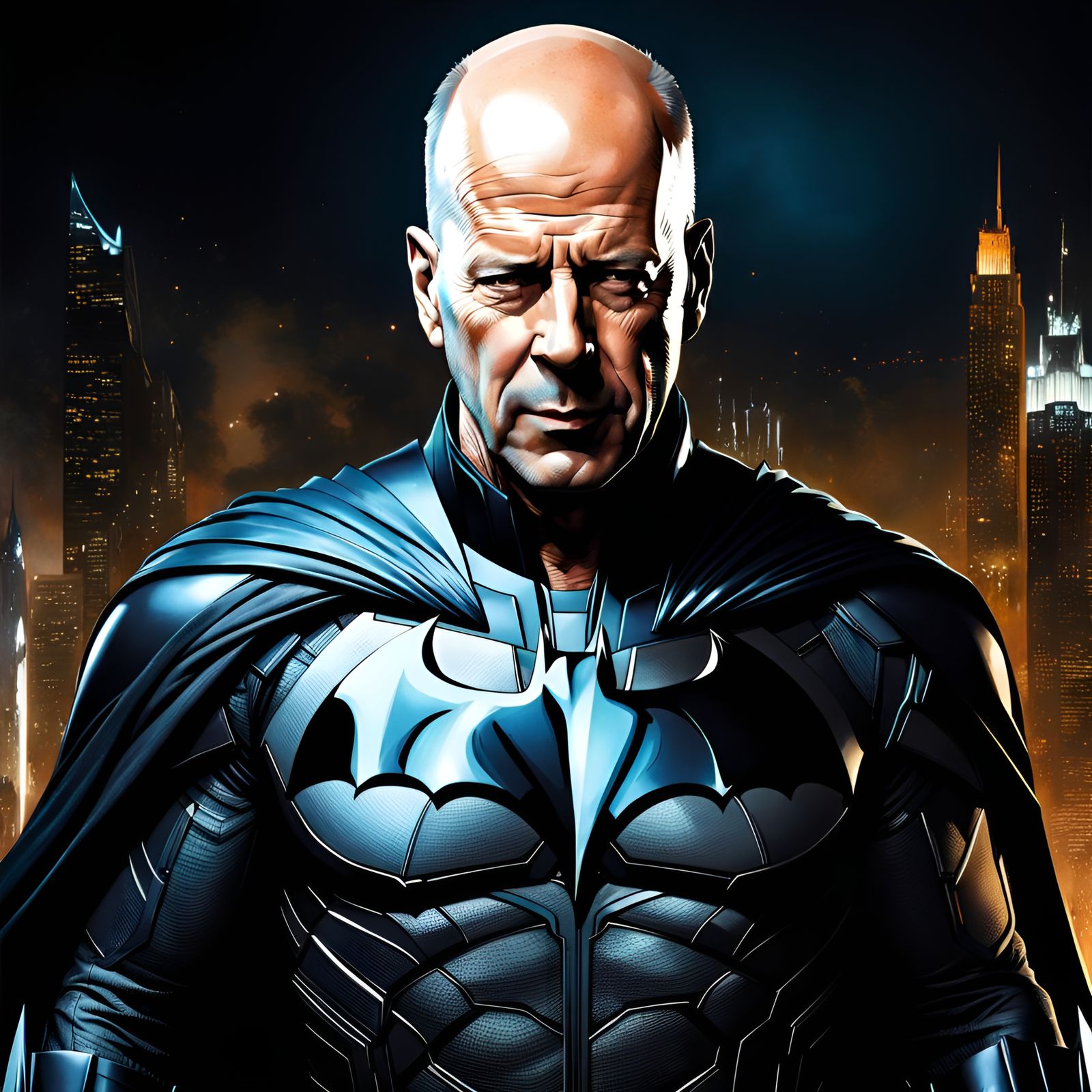 Batman Portrait in Illustrative Fantasy Style