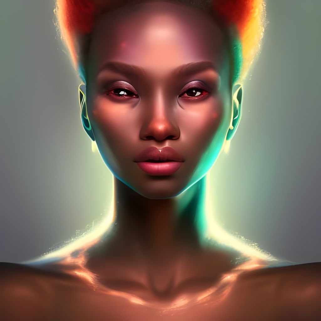 Beautiful Black Lady: Detailed Fantasy Concept Art