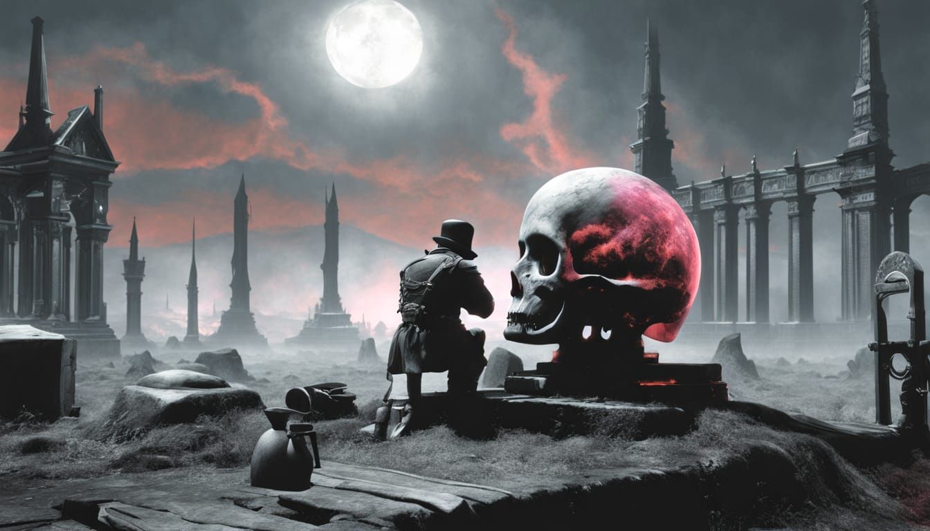 Alien Landscape Digital Painting in Surreal Style